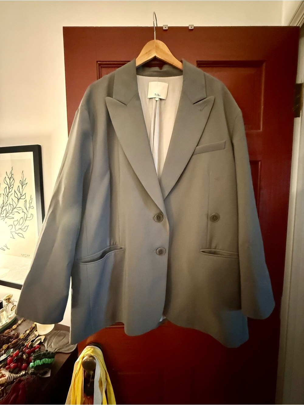 Tibi Oversized Gray Liam Blazer